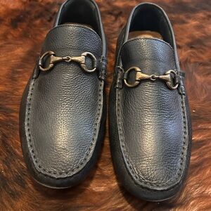 Italian black leather loafers, fantastic condition. US size 10.5.